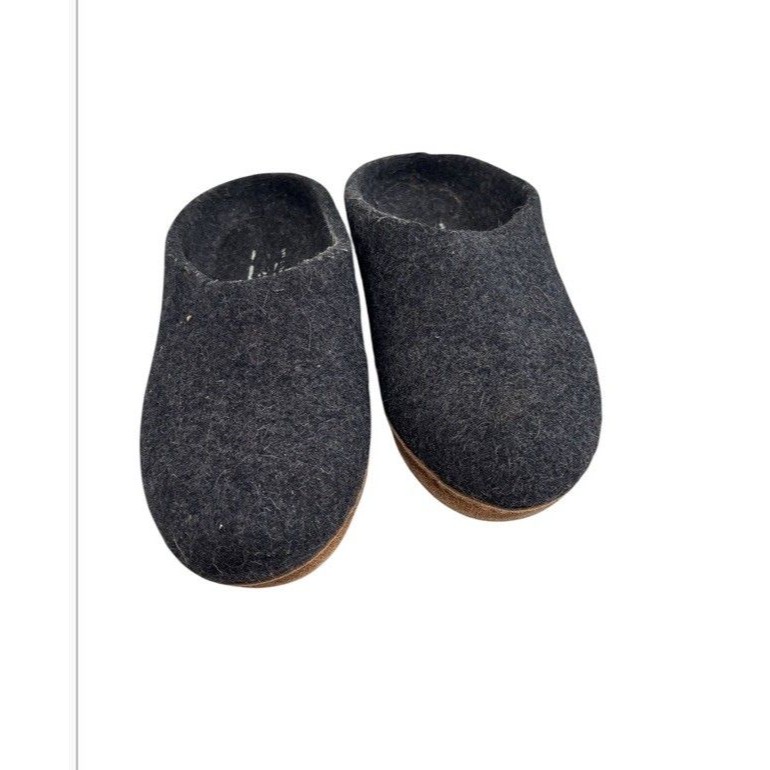 Kyrgies Slippers Indoor Wool Slides Charcoal Gray Sz 37 Us 7 — image 2 of 6